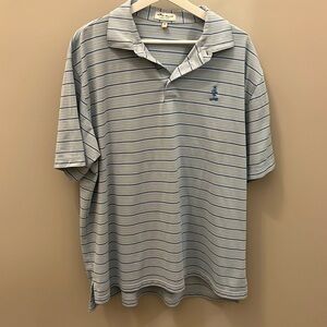 Peter Millar Men’s Polo Shirt Short Sleeves Striped Size XL Blue